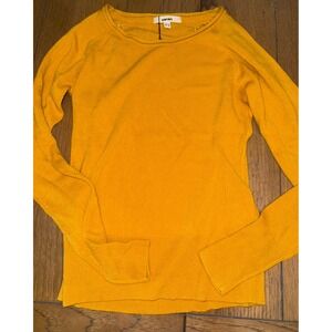 KOTON XS Yellow Knit Sweater Long Sleeve Crew‎ Neck Top Pullover
